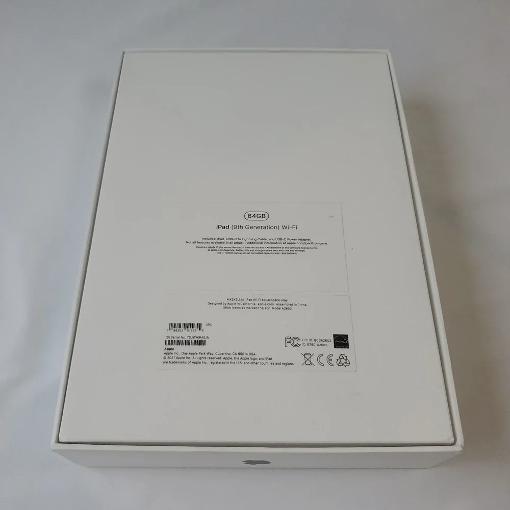 EMPTY BOX ONLY - iPad 9th Generation A2602 Wi-Fi 64GB 10.2 Space Gray MK2K3LL/A